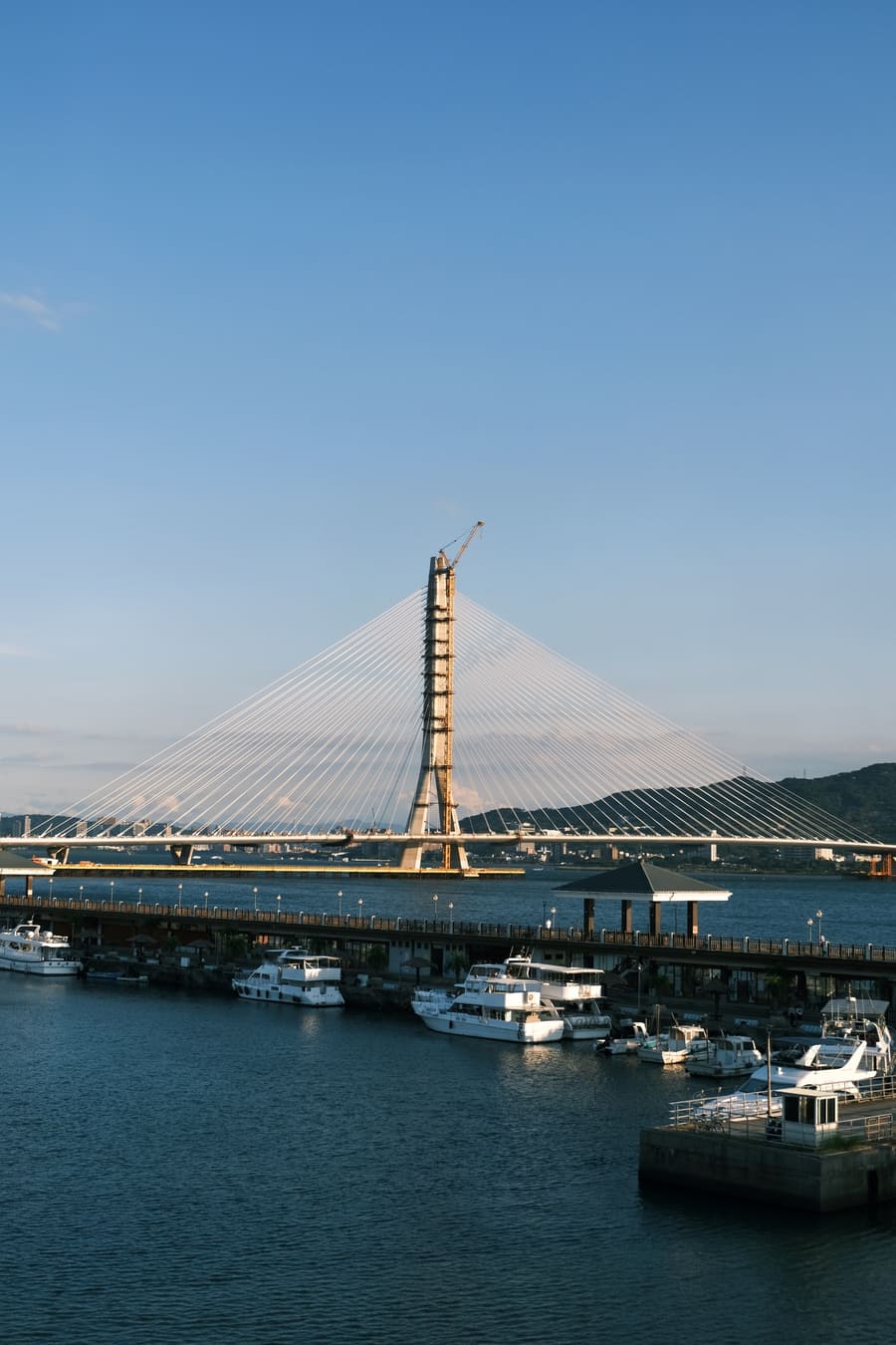 White Lines Over Harbor